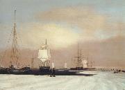 John Samuel Blunt Boston Harbor USA oil painting artist